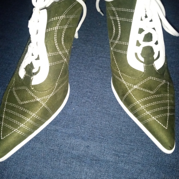 AZALEA WANG "Olive Allure"  Elegant Olive Lace-Up Heels - Picture 6 of 6